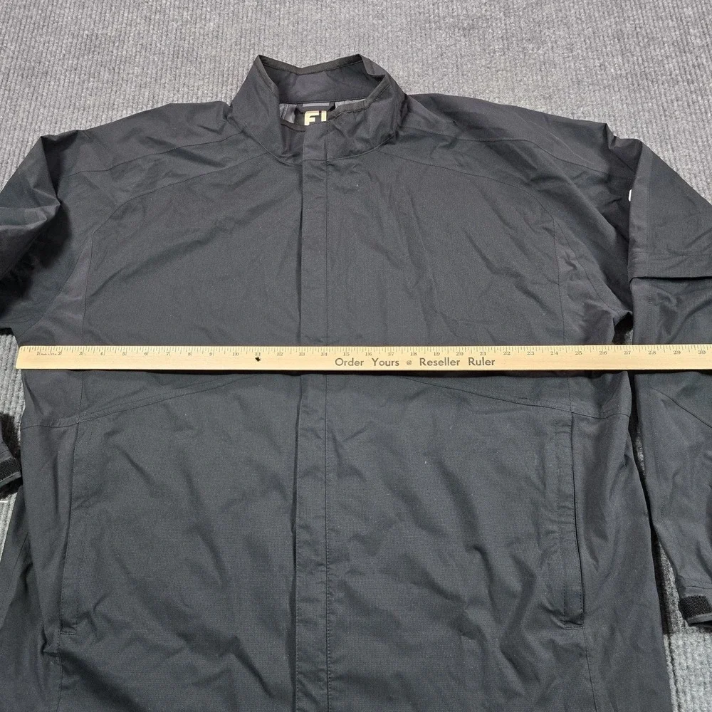FootJoy DryJoys HydroLite Rain Jacket Mens 2XL Black Waterproof Windproof Golf